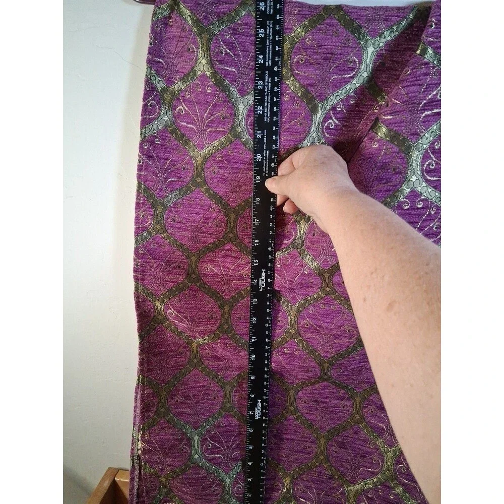Table Cloth Runner Purple Gold Peacock Tail Turkish W Tassels ~16x52